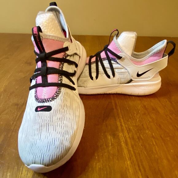 Nike Flex Women’s 10 Contact 3 Running Shoes Sneakers Gray Pink - Picture 2 of 8